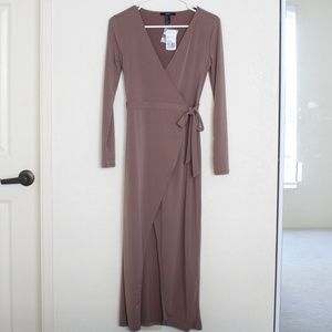 Forever 21 Long Sleeve Midi Wrap Dress